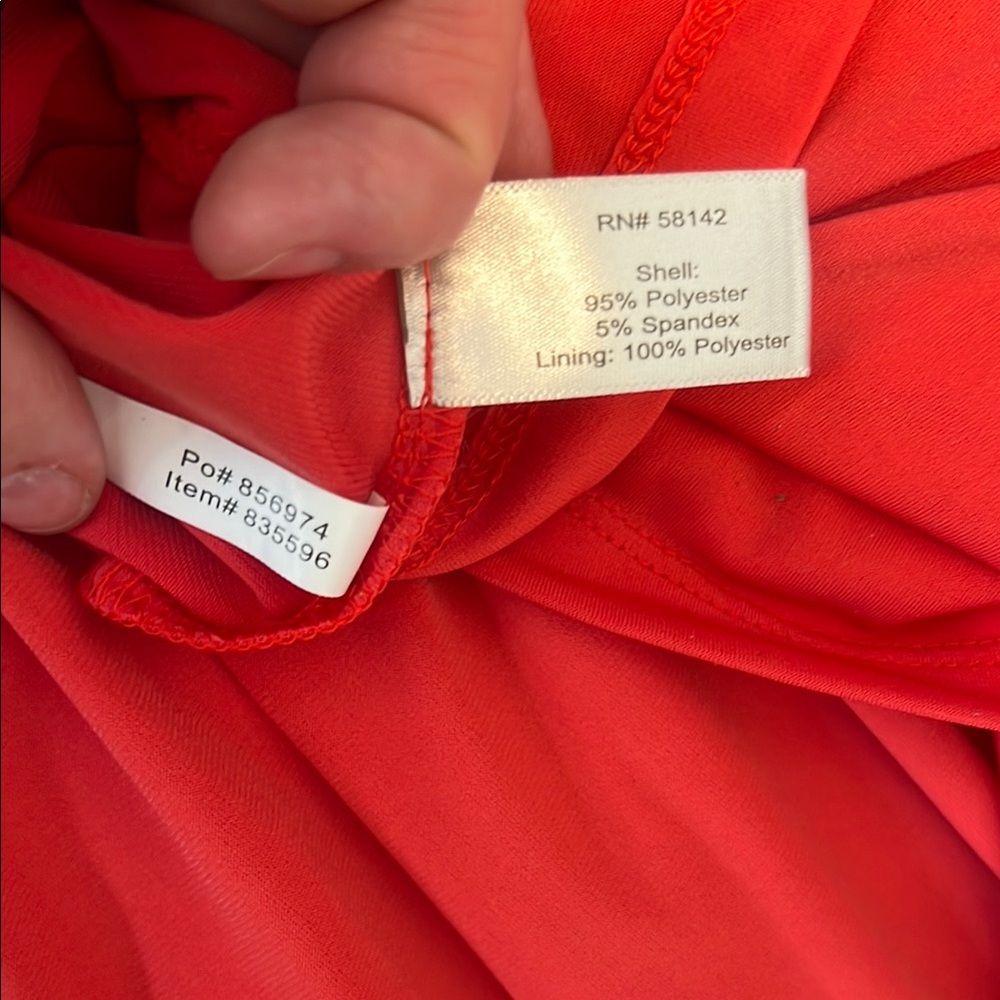 Boston Proper Orange-Red Ruched Dress - Picture 10 of 10